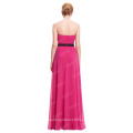 Starzz Strapless Off Shoulder Deep Pink Long Chiffon Bridesmaid Dress Patterns ST000066-3